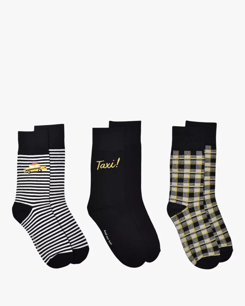taxi 3 pack boxed crew socks set black