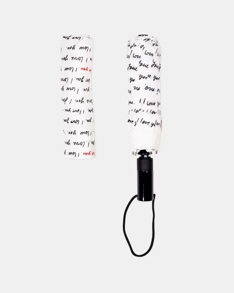 i love you travel umbrella black