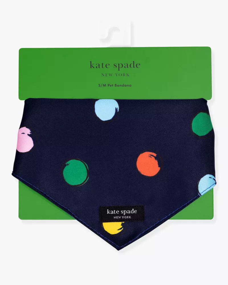 watercolor dot pet bandana sm navy