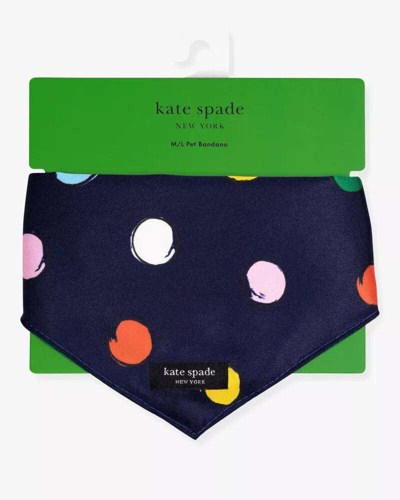 watercolor dot pet bandana ml navy