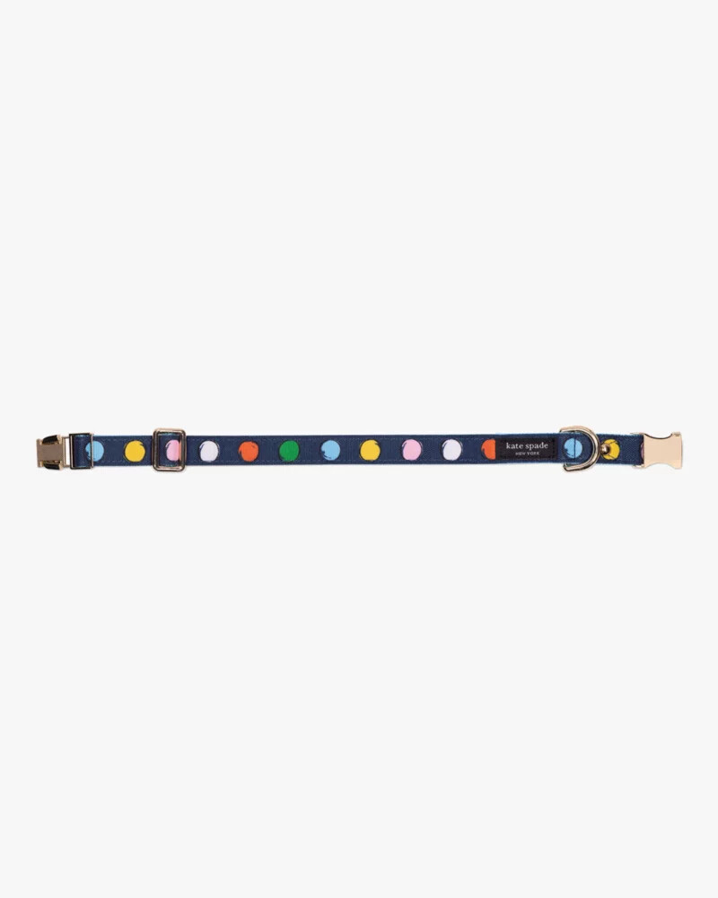 watercolor dot pet collar sm navy