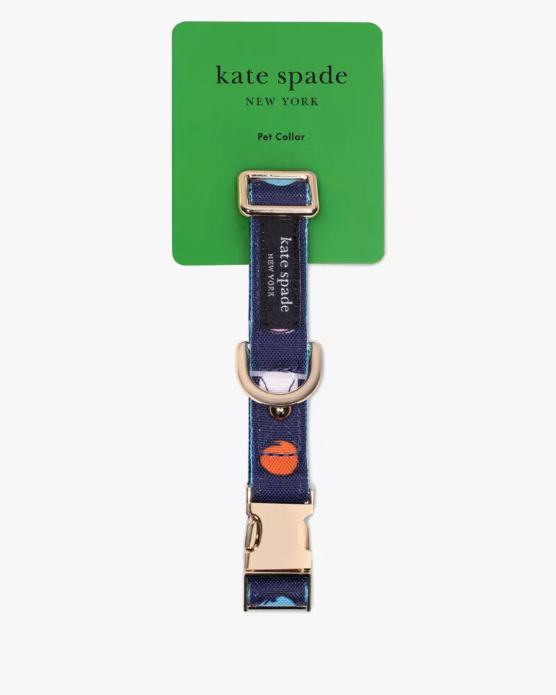 watercolor dot pet collar sm navy