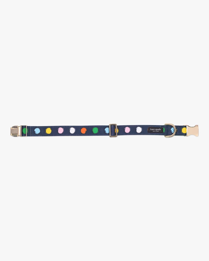 watercolor dot pet collar ml navy