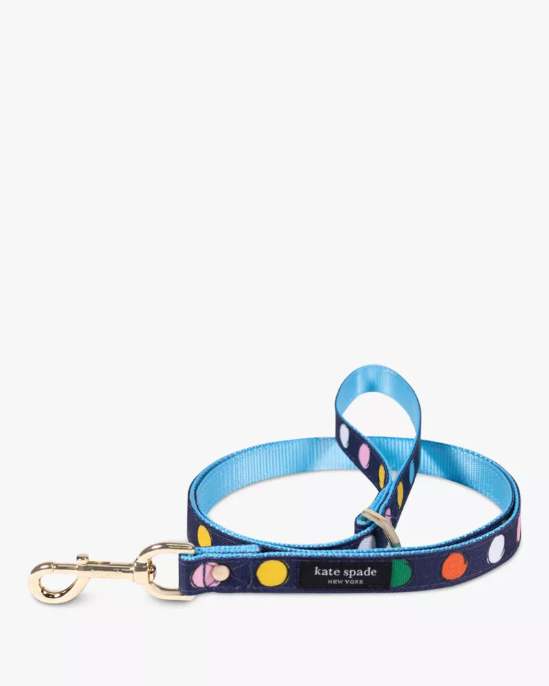 watercolor dot pet leash sm navy
