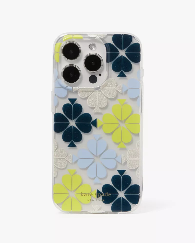 spade flower iphone 15 pro case clear multi