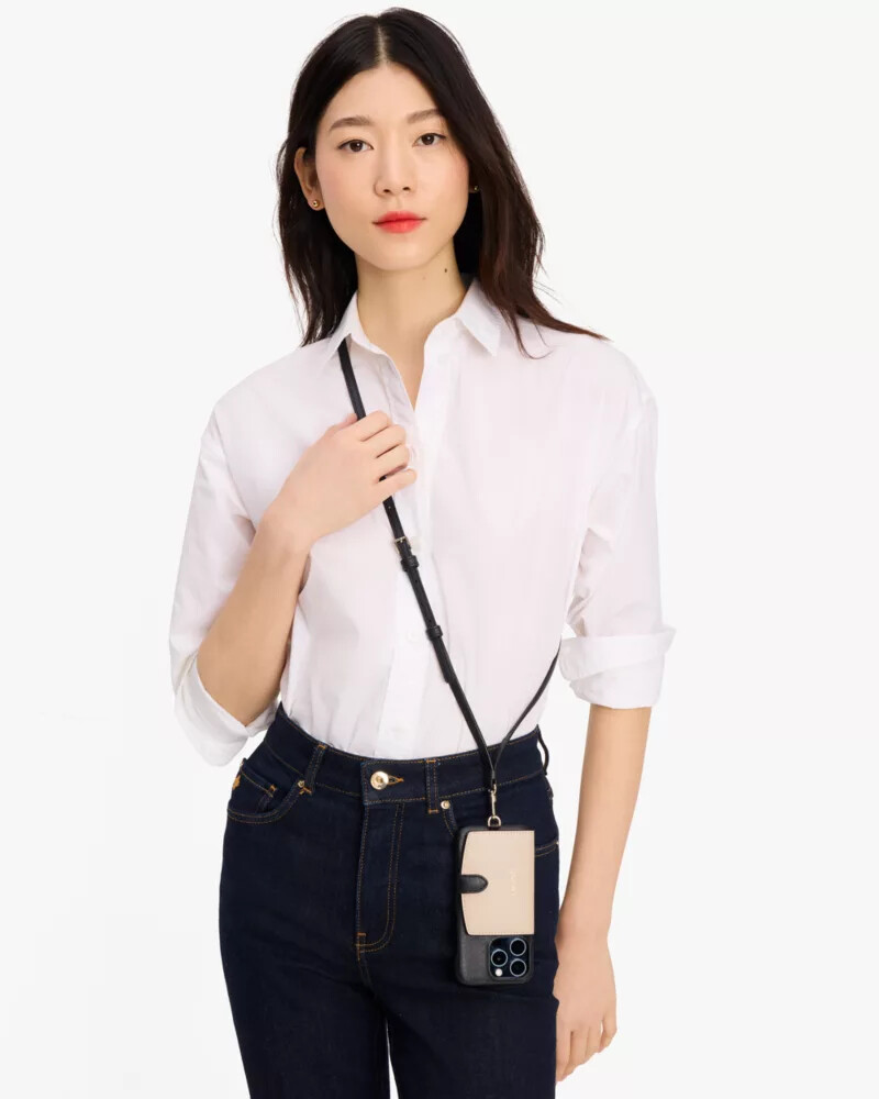 morgan colorblocked iphone 15 pro cardholder crossbody black multi
