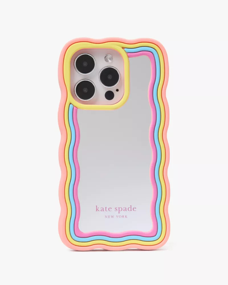rainbow mirrored iphone 15 case multi