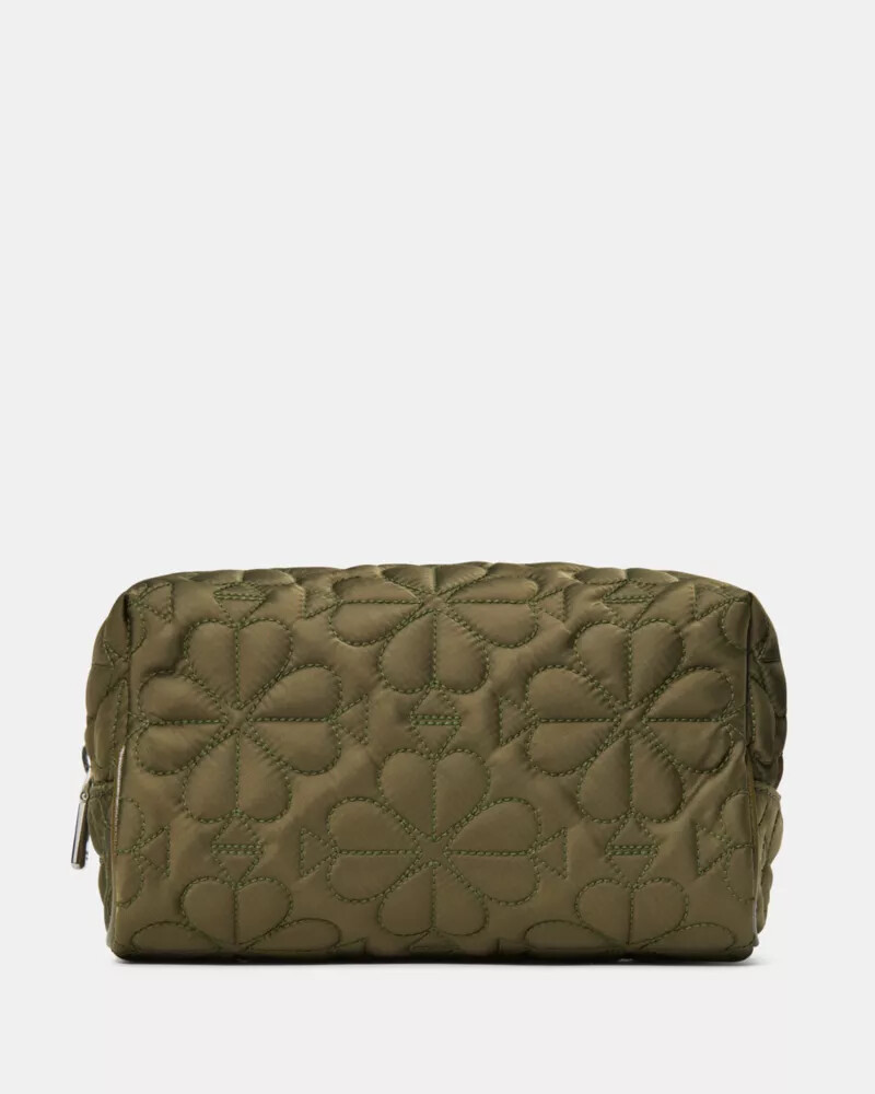 tilly quilted small cosmetic oolong green