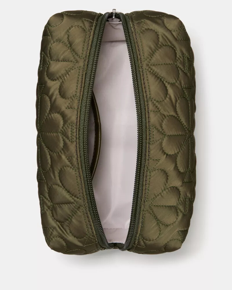 tilly quilted small cosmetic oolong green