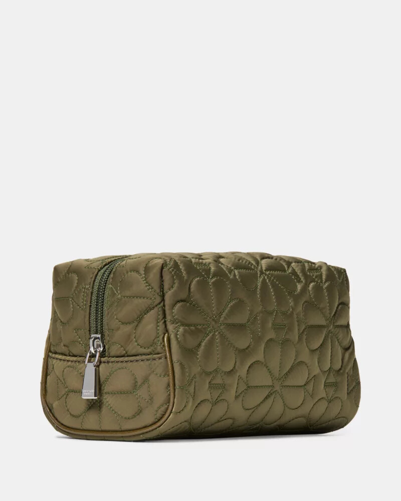 tilly quilted small cosmetic oolong green