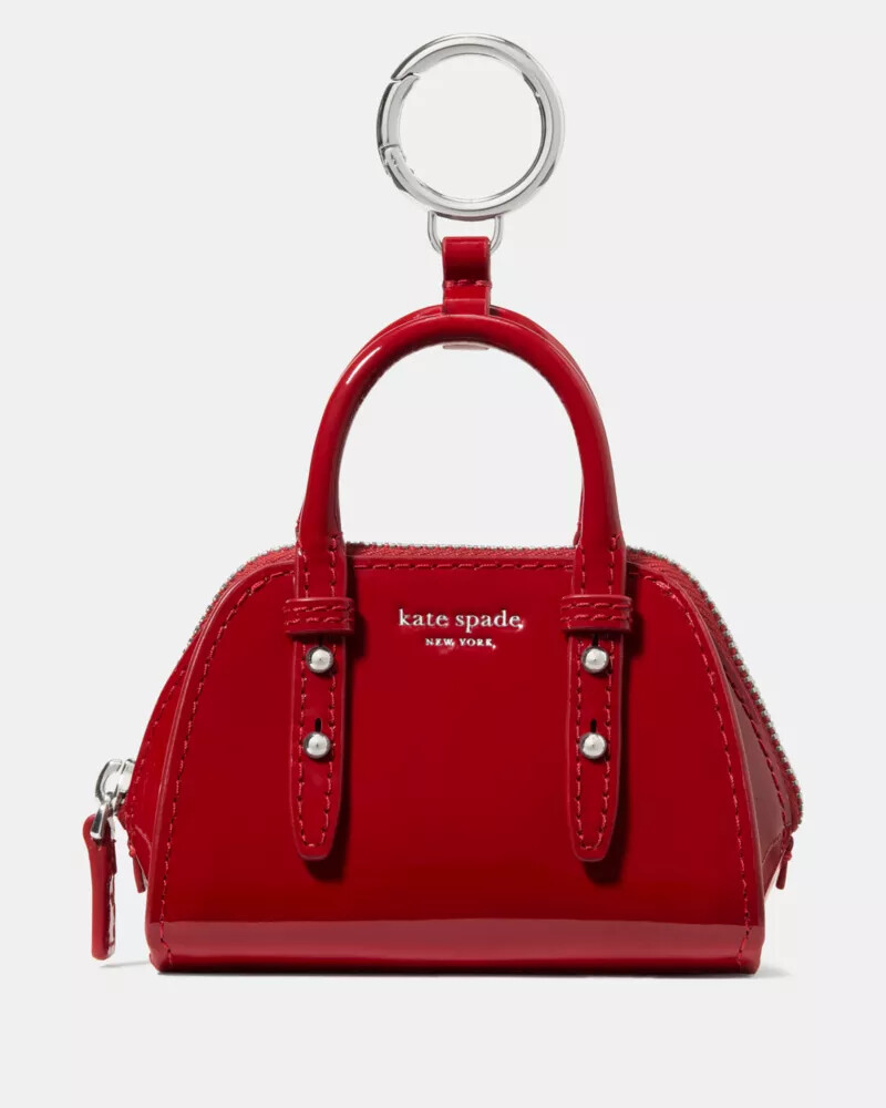 charmed patent nano carryall bag charm dark scarlet