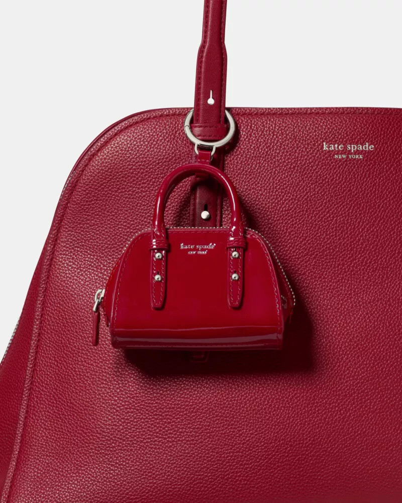 charmed patent nano carryall bag charm dark scarlet