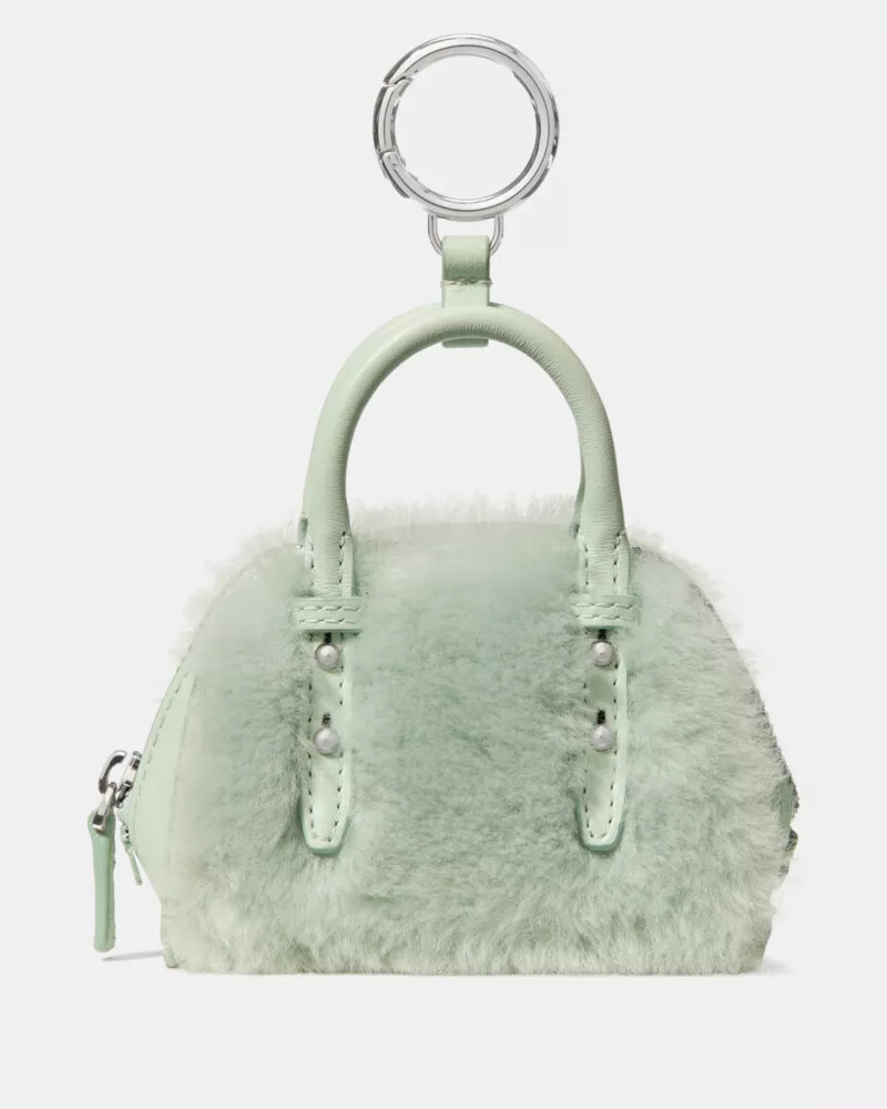 charmed shearling nano carryall bag charm mint frosting