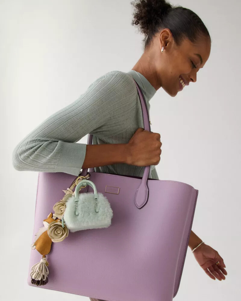 charmed shearling nano carryall bag charm mint frosting