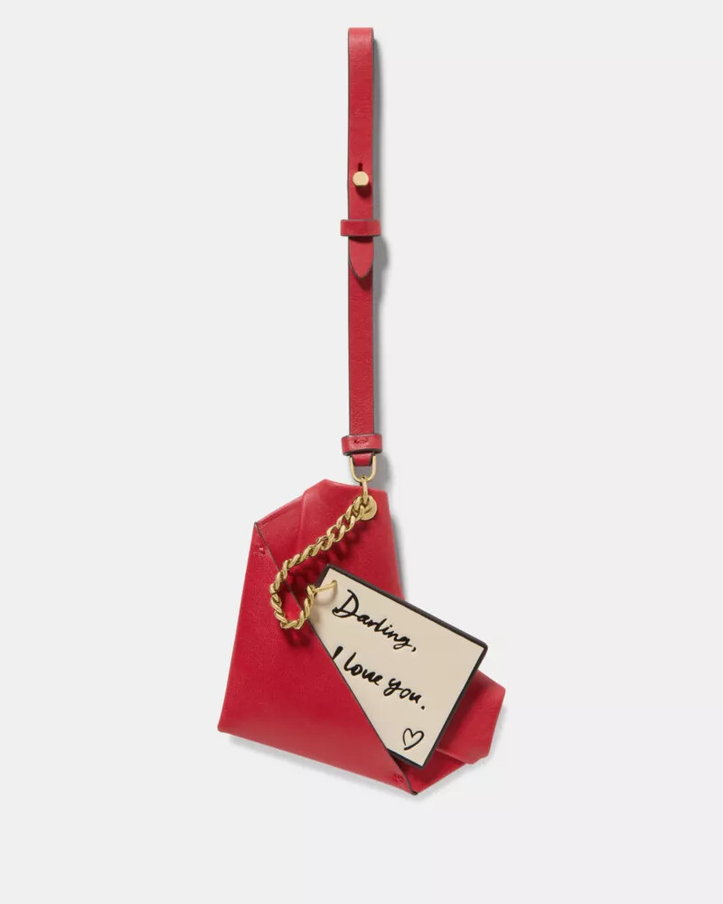 yours truly origami heart bag charm red multi