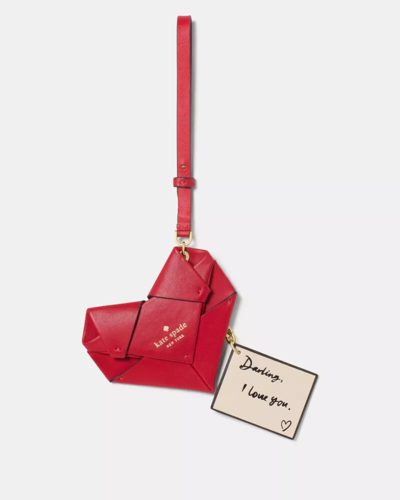 yours truly origami heart bag charm red multi