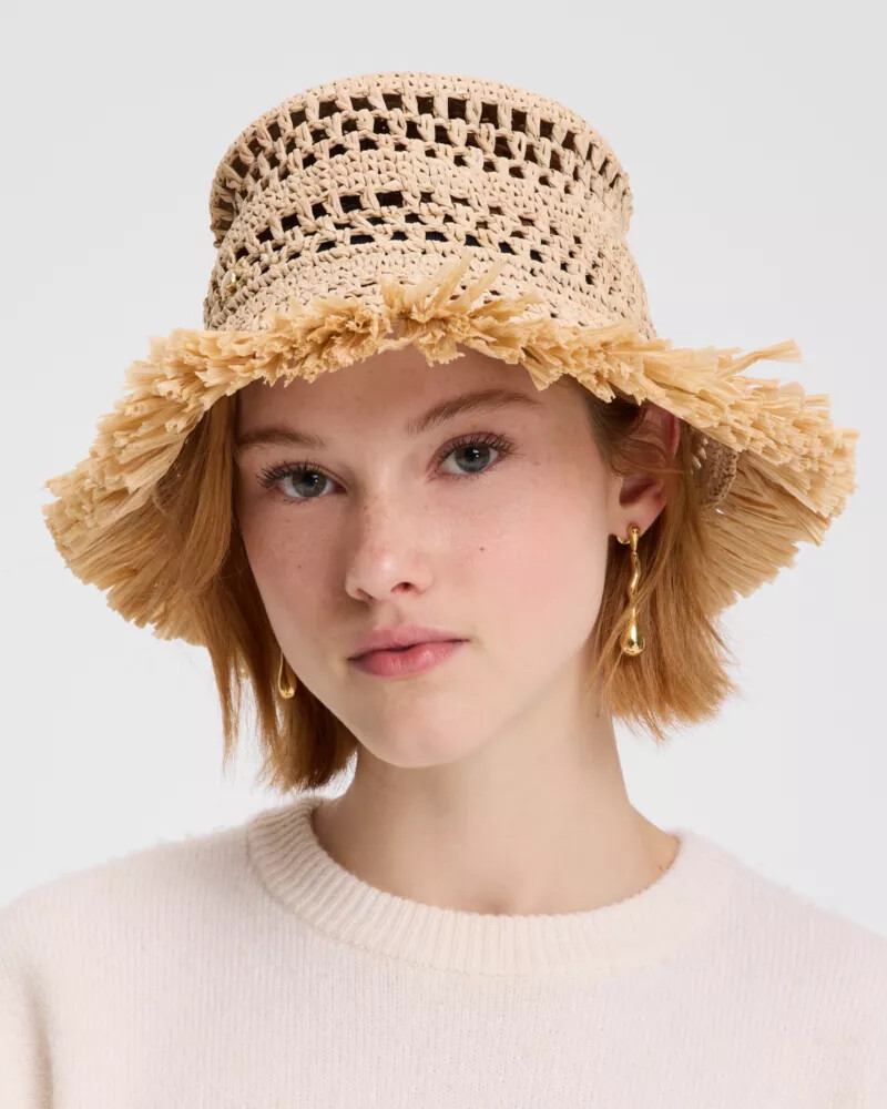 fringe spade cloche natural