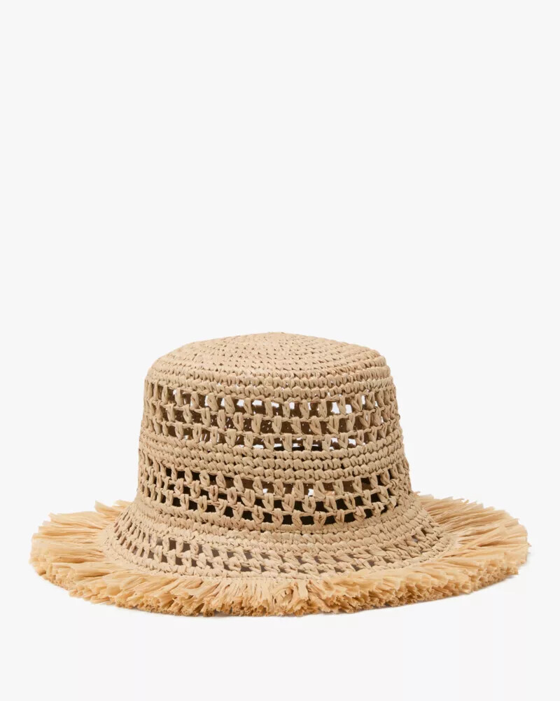 fringe spade cloche natural