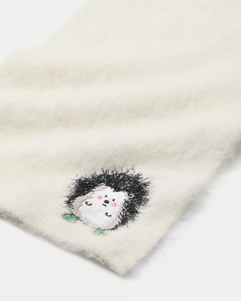 hedgehog patch brushy scarf cream