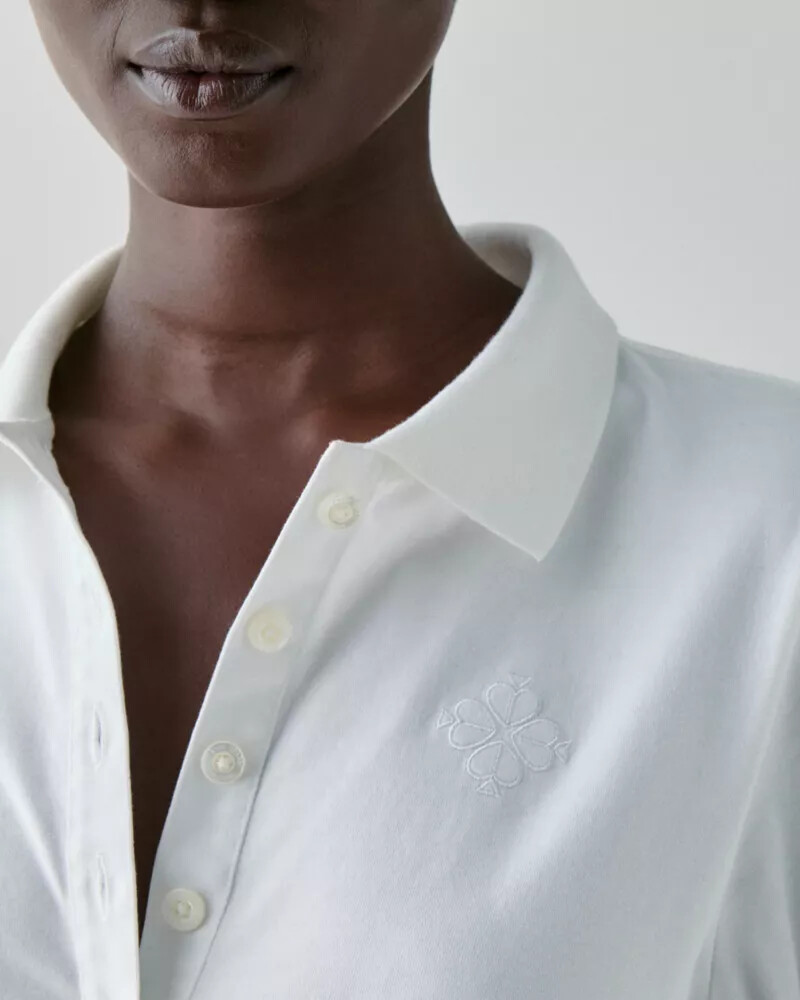 cotton polo shirt fresh white