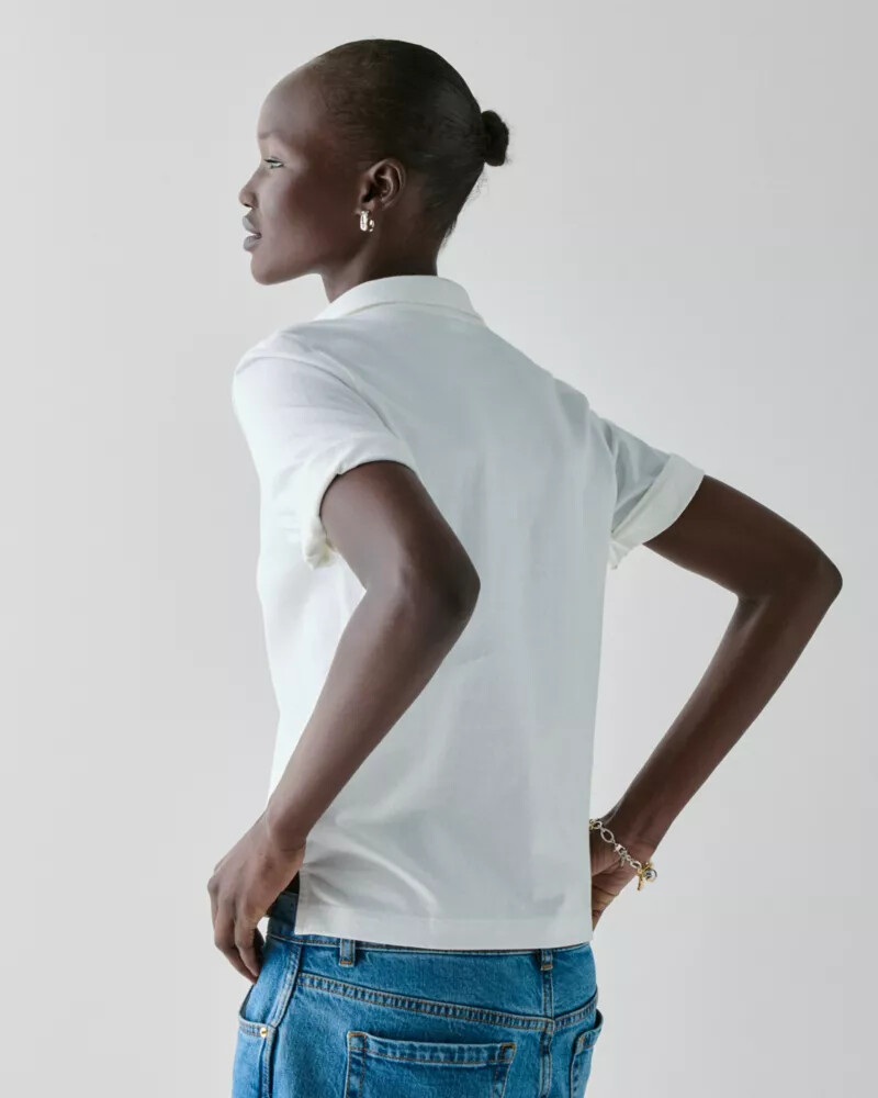 cotton polo shirt fresh white