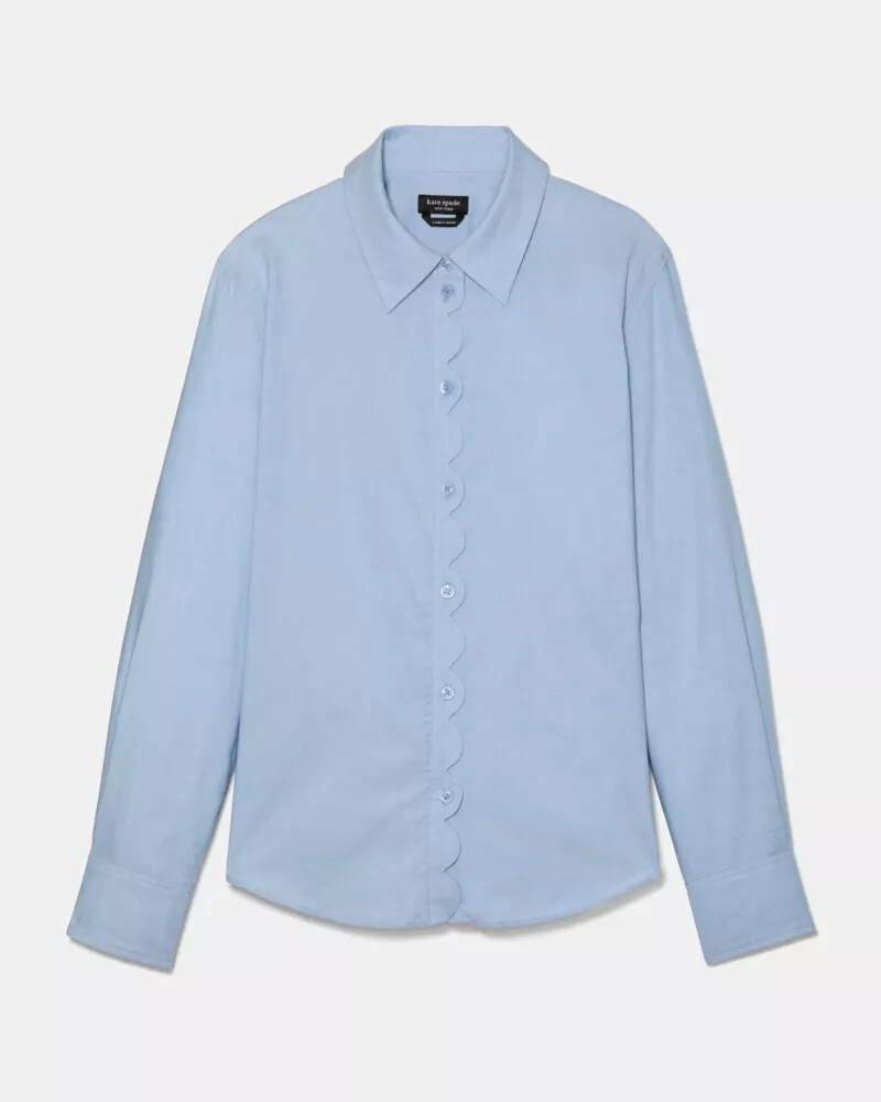 oxford scallop shirt blue