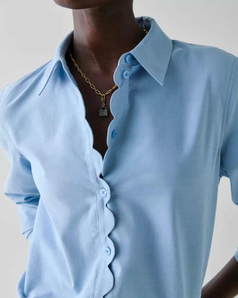 oxford scallop shirt blue