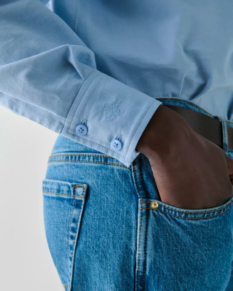 oxford scallop shirt blue