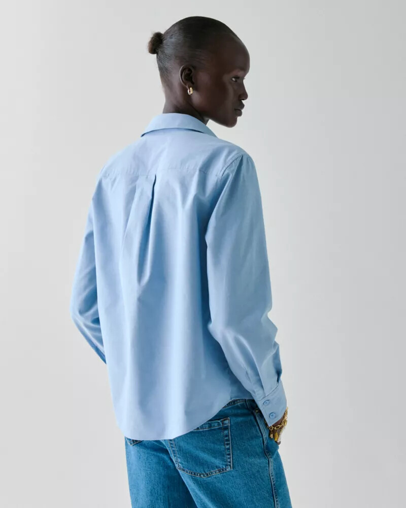 oxford scallop shirt blue