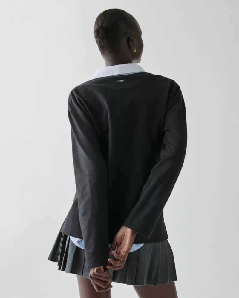 collared rugby shirt black