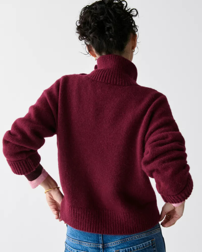 turtleneck with bauble buttons roasted pomegranate