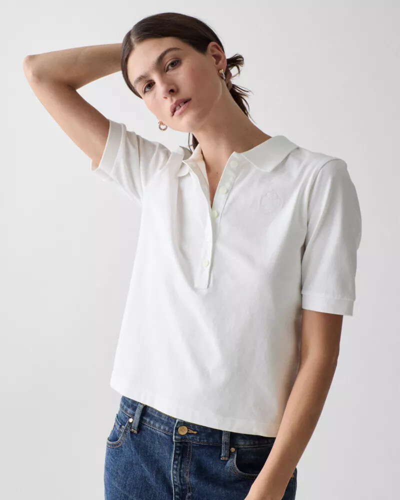 essential cotton polo fresh white