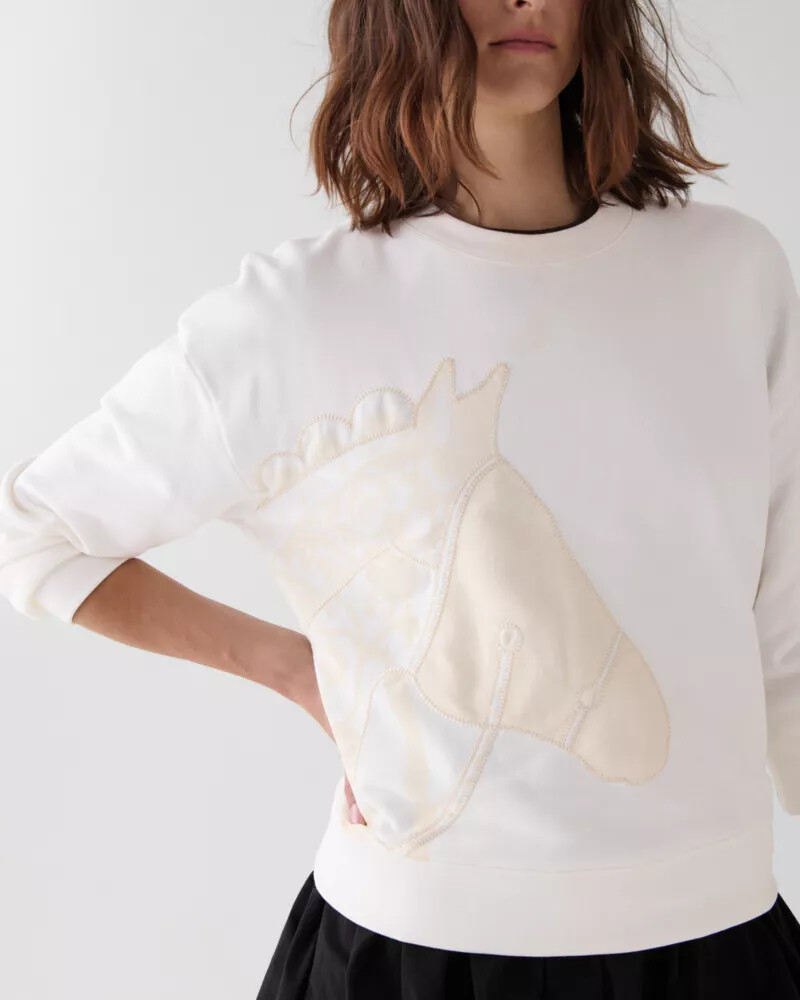 horse sweatshirt cream