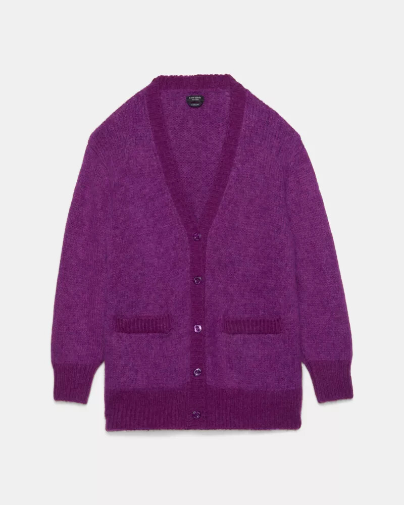 fuzzy oversized cardigan nightshade