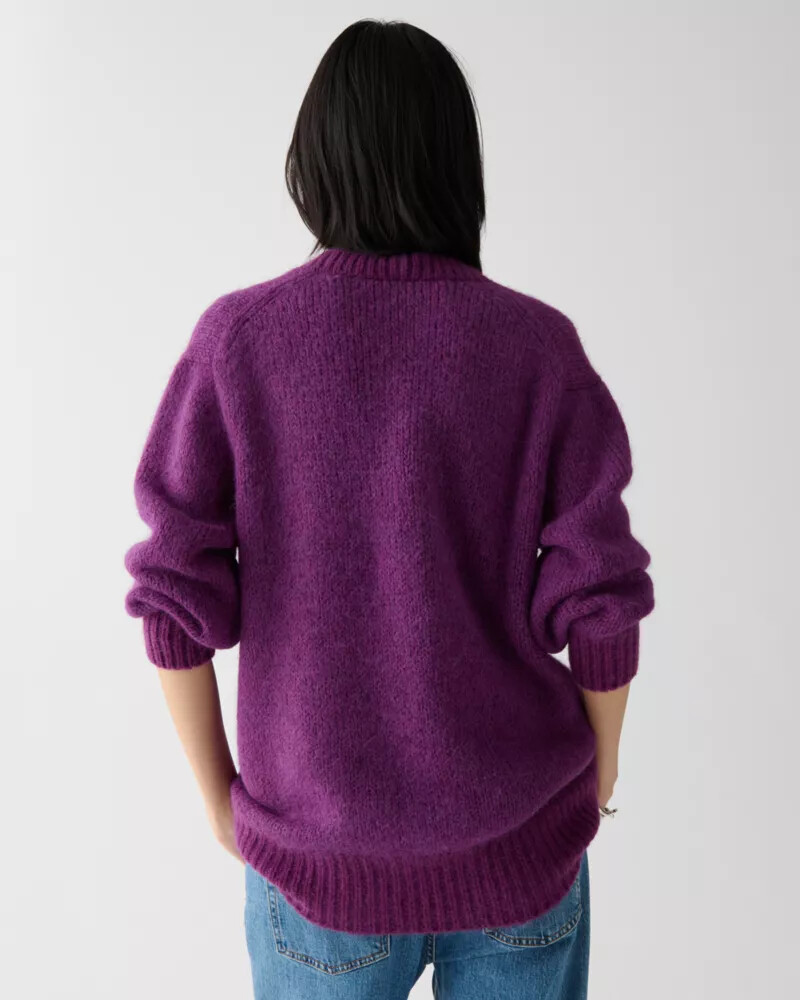 fuzzy oversized cardigan nightshade