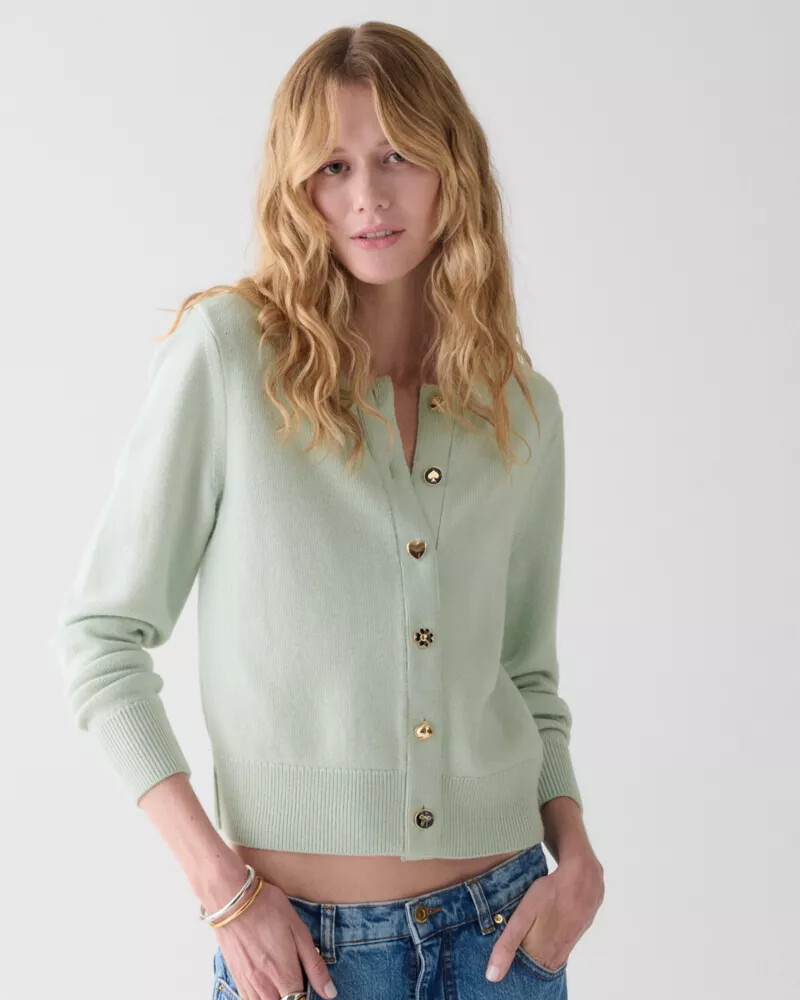 novelty button nell cardigan mint frosting