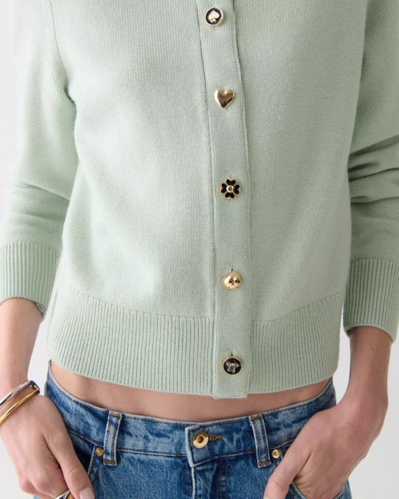 novelty button nell cardigan mint frosting