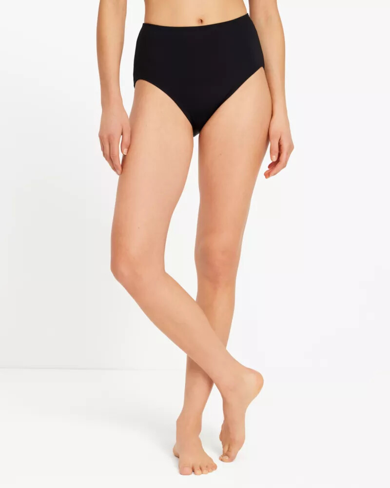 high-waist bikini bottom black