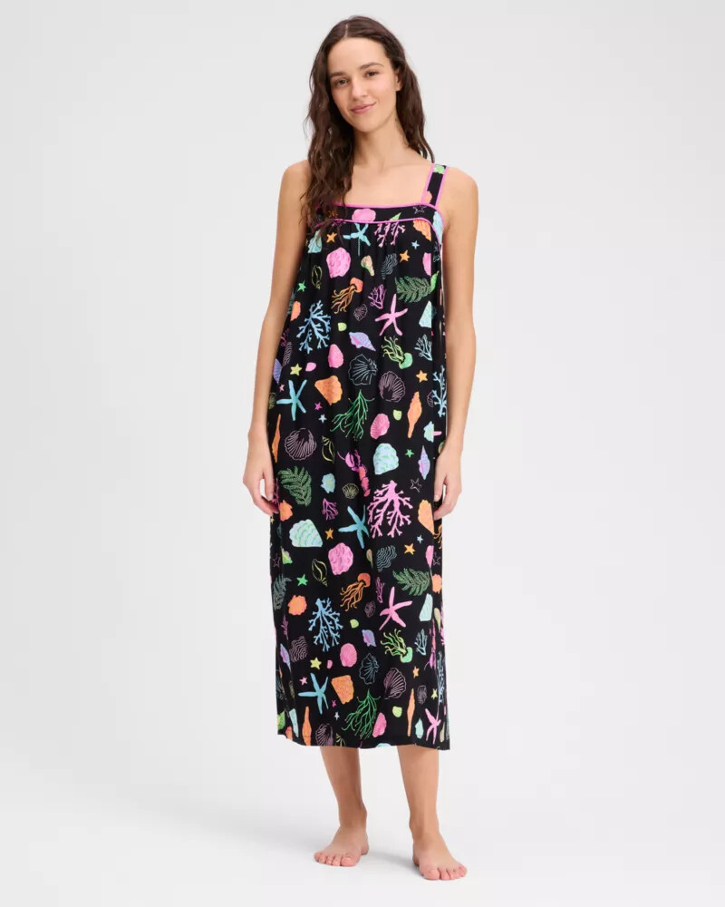 coral cove chemise black multi