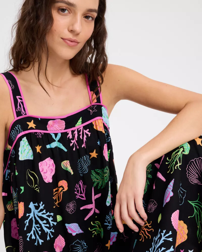 coral cove chemise black multi