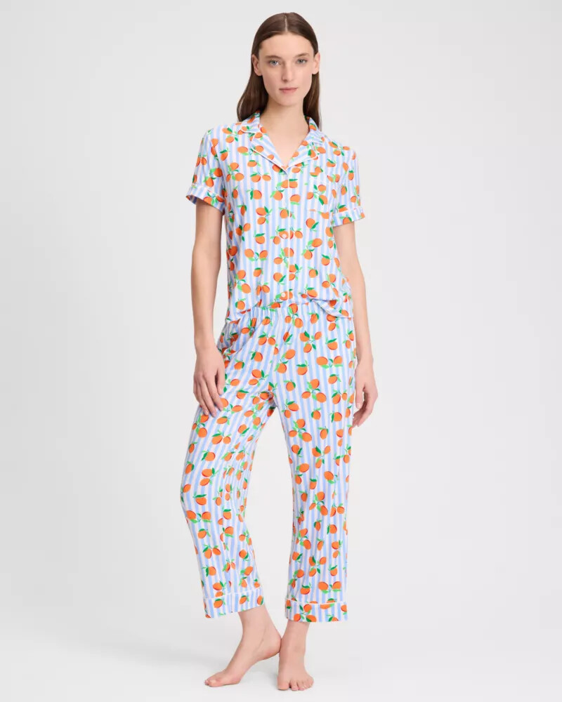 cropped pj set pink multi