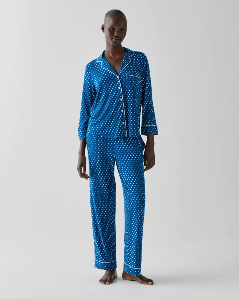 long pj set navy dot lic