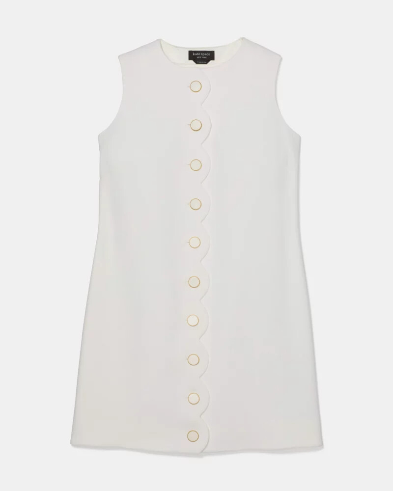 scallop shift dress cream