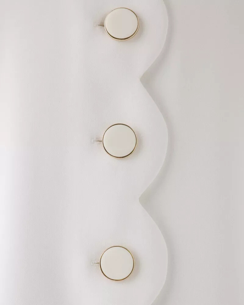 scallop shift dress cream