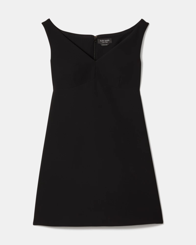 v-neck mini dress black
