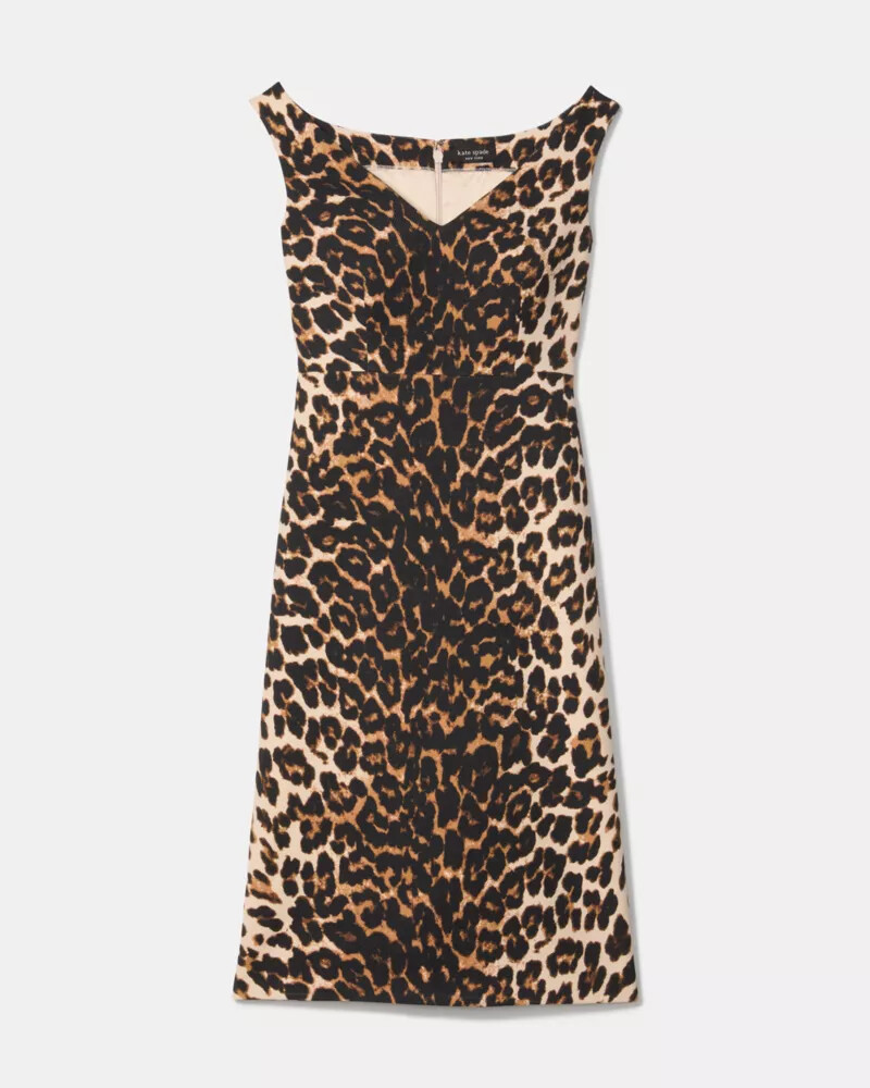 leopard v-neck midi dress milk glass