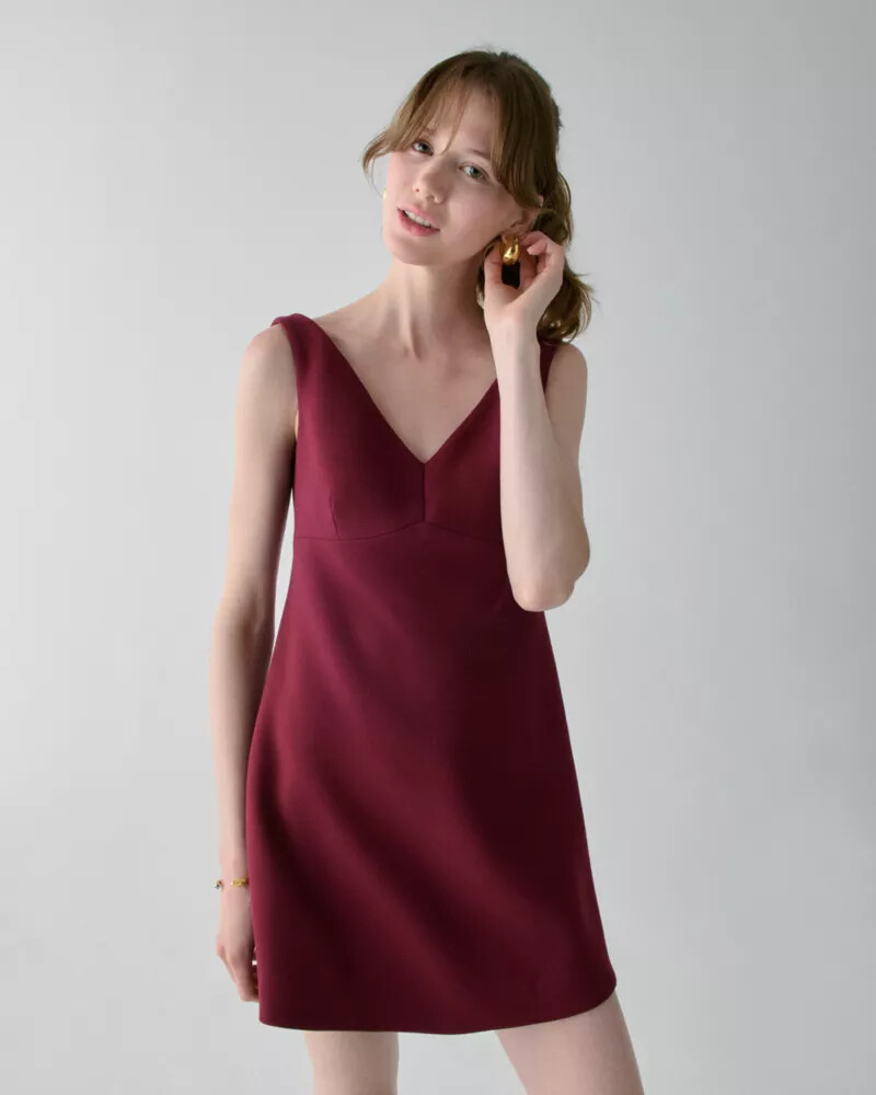 v-neck mini dress roasted pomegranate