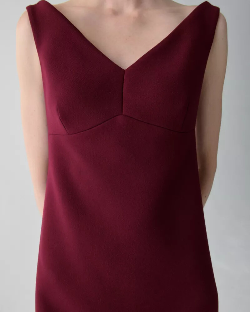 v-neck mini dress roasted pomegranate
