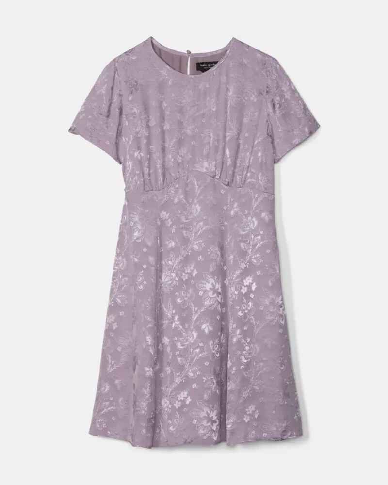 fluid jacquard empire waisted mini dress market purple