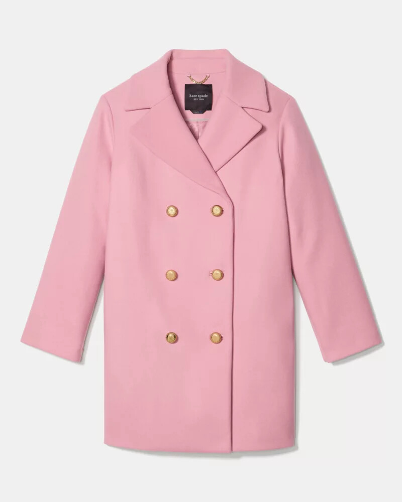 double breasted coat barre pink